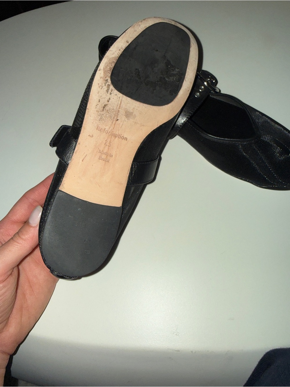 Reformation Bethany Black Mesh Flats - Picture 3 of 3